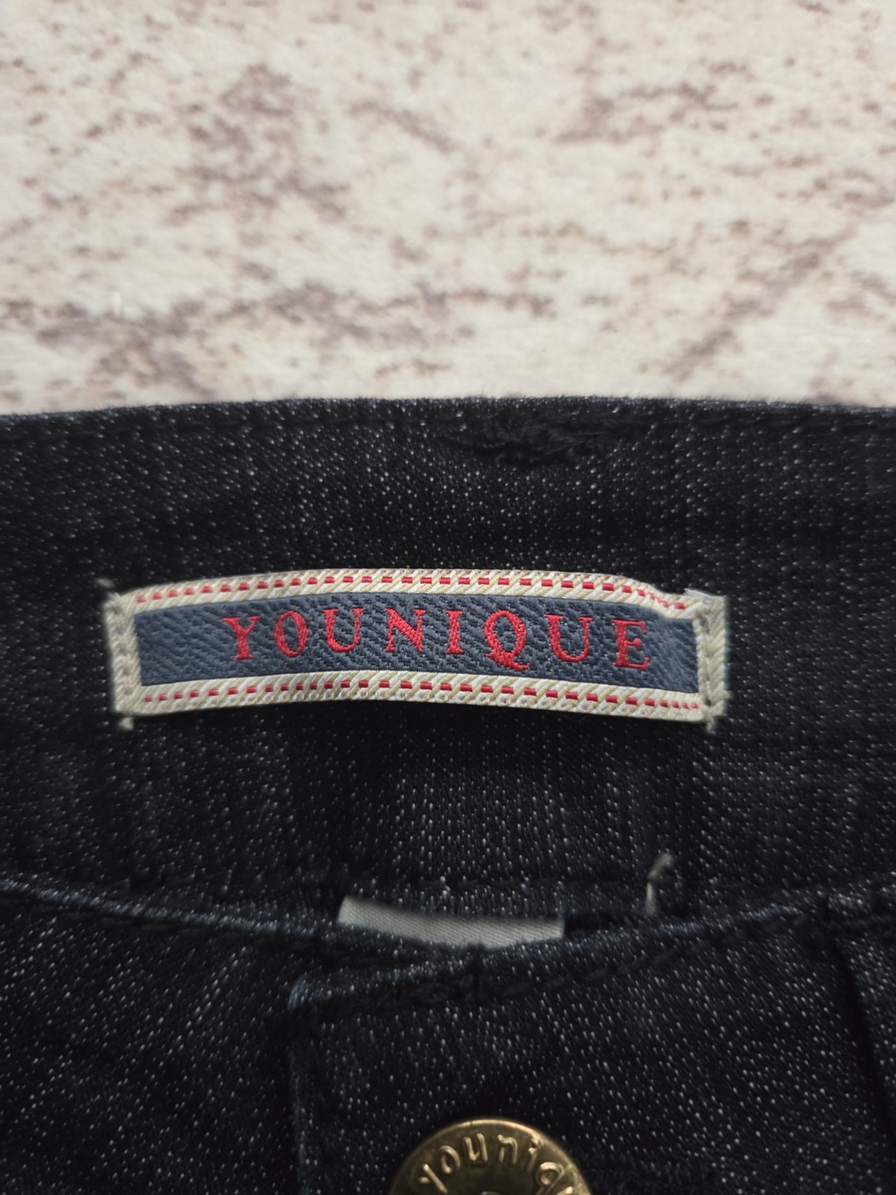Dark BLUE Button-Hem Women’s Jeans - Picture 6 of 8